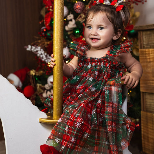 Vestido Infantil Xadrez