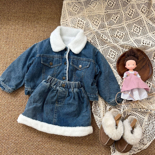 Conjunto Infantil Jeans Pelinhos