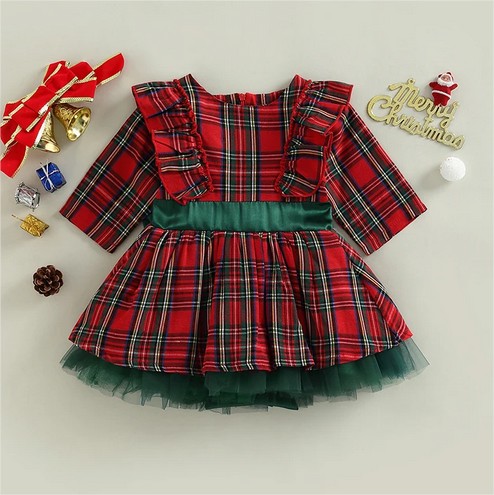 Vestido Infantil Xadrez Natal