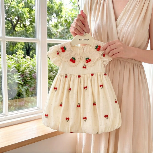 Vestido Infantil Renda Cerejnha