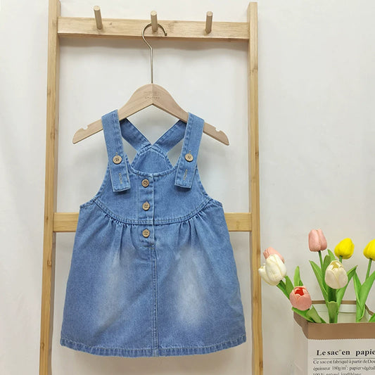 Jardineira Infantil Jeans Botões