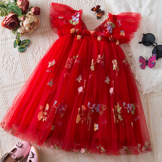 Vestido Infantil Tule Floral Asinha