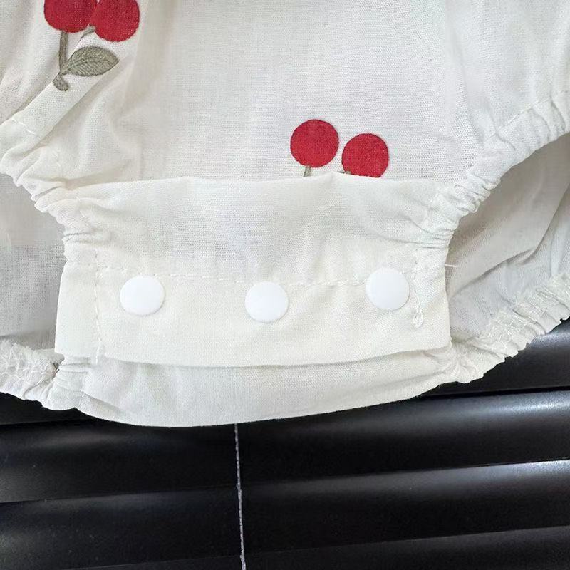 Body Infantil Feminino Verão Cerejinhas