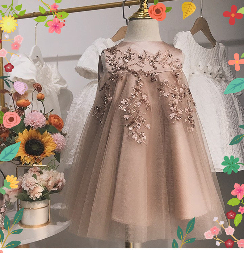 Vestido De Festa Infantil Pedrarias Floral