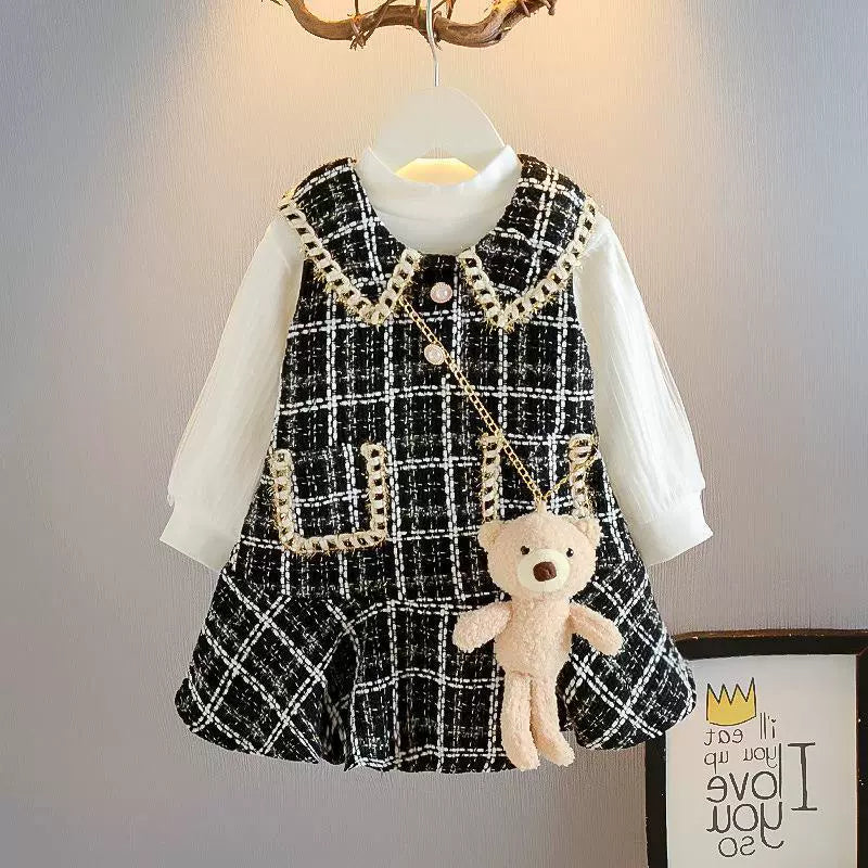 Vestido Infantil Princesa Lacinho +Ursinho