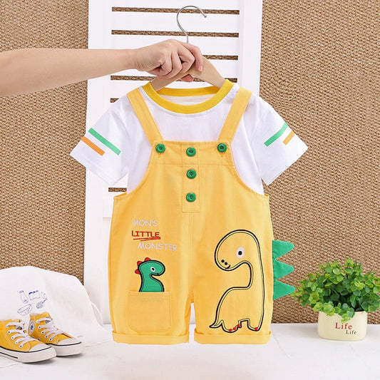 Conjunto Infantil Jardineira Dinossauro