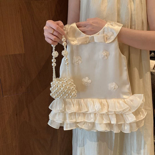 Vestido Infantil Lacinho e Florzinhas