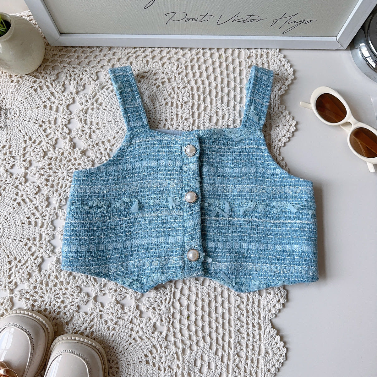 Conjunto Infantil 3 Peças Camisa e Tweed