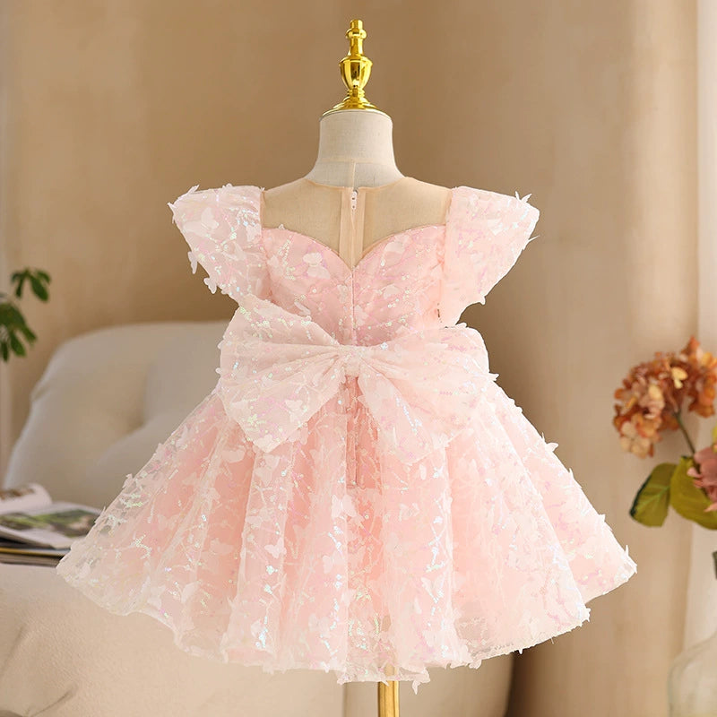Vestido de Festa Borboletinhas e Lantejoulas