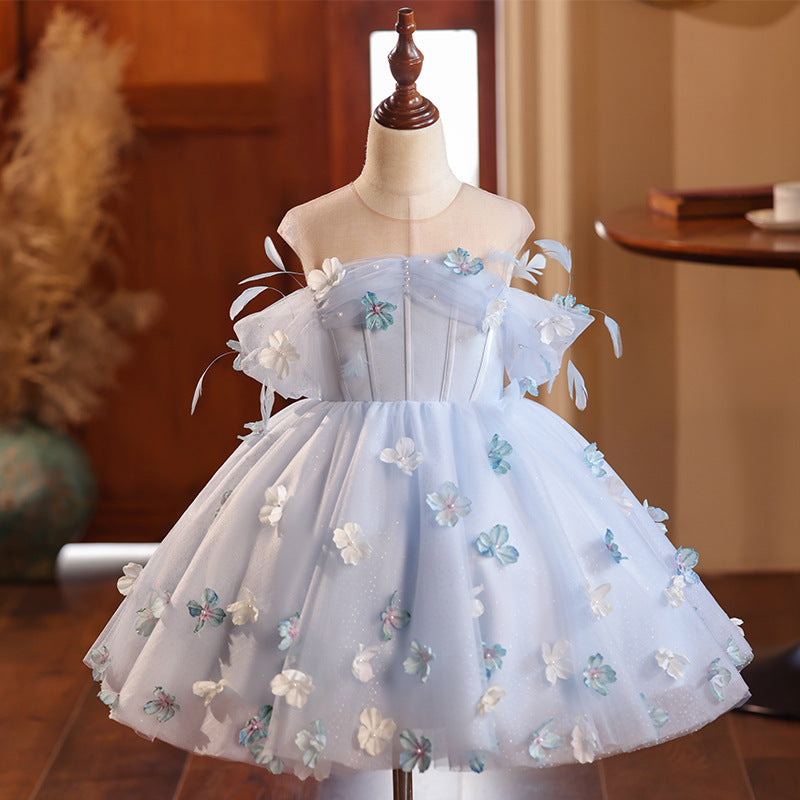 Vestido Infantil Azul Borboletinhas