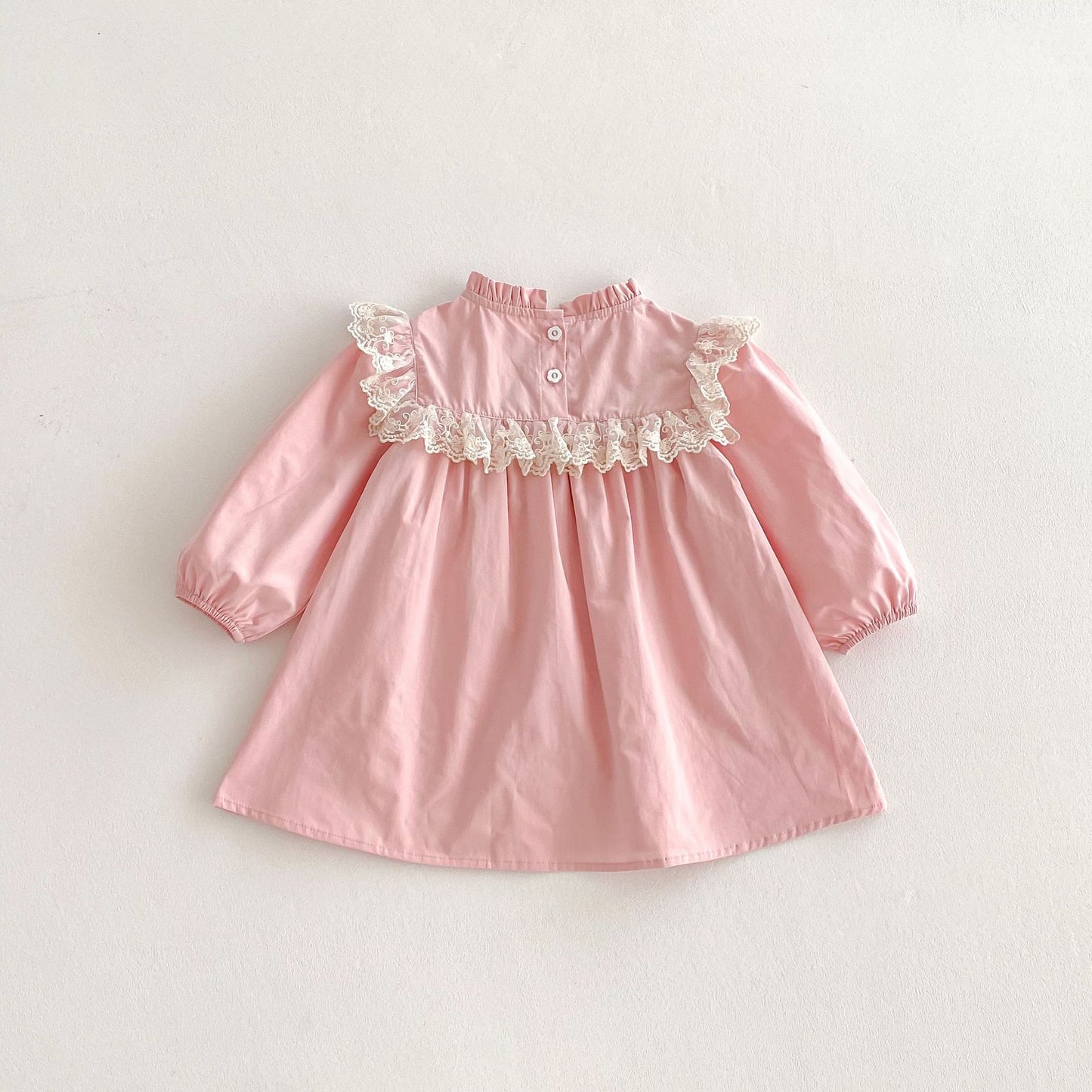 Vestido Infantil Rosa Bordadinho