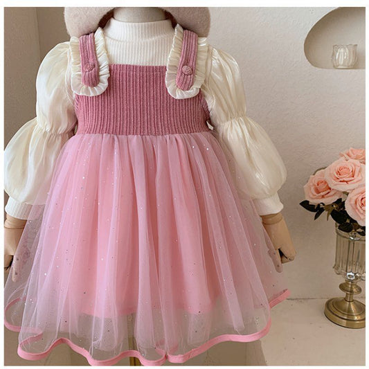 Vestido Infantil Tule Brilhante