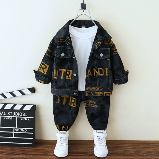 Conjunto Infantil Masculino Letras Jeans