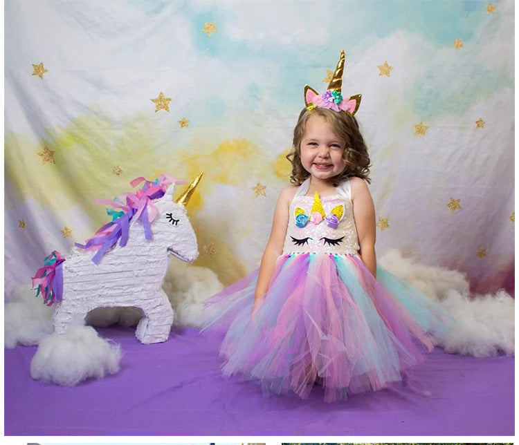 Vestido De Festa Infantil Unicórnio