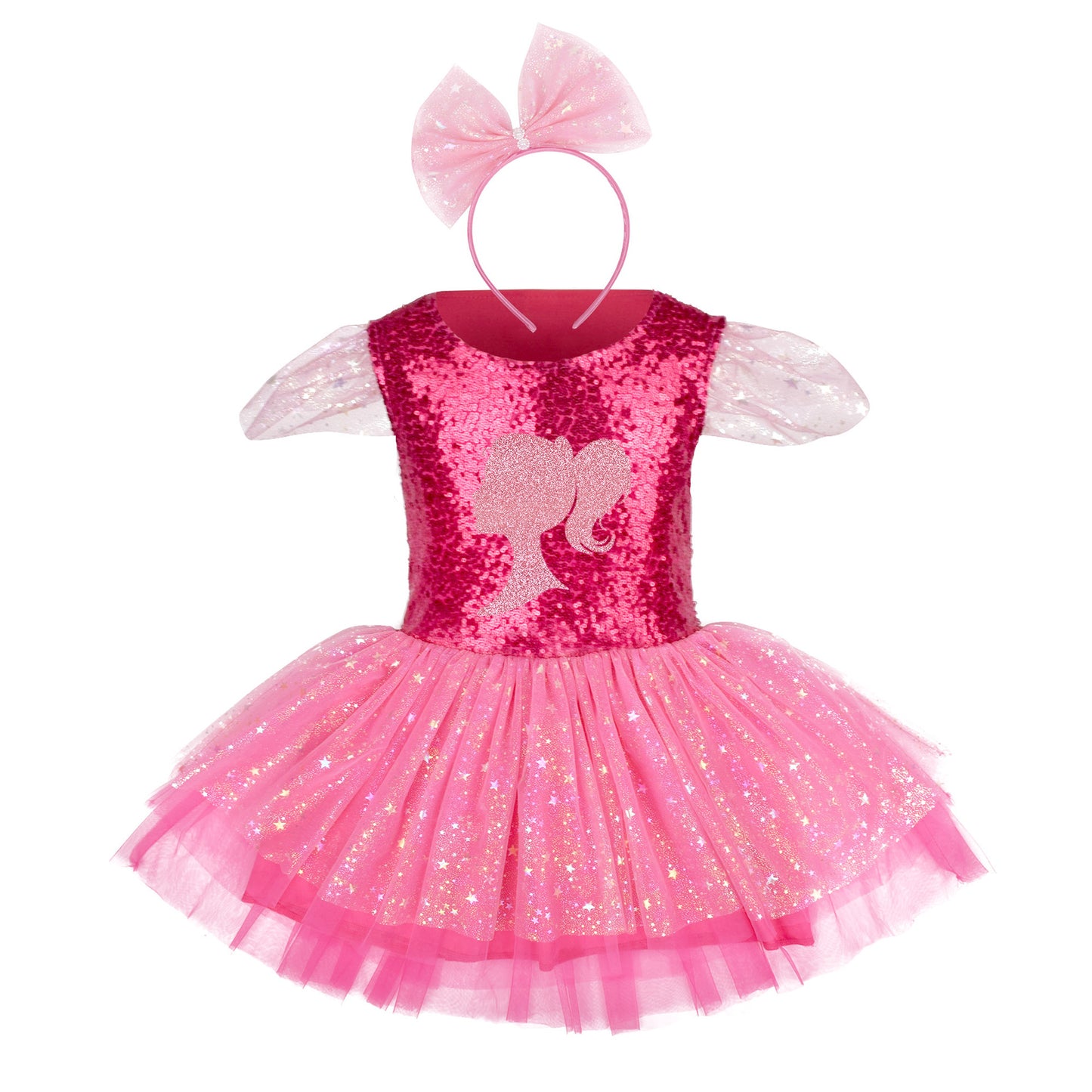 Vestido Infantil Barbie Brilhante