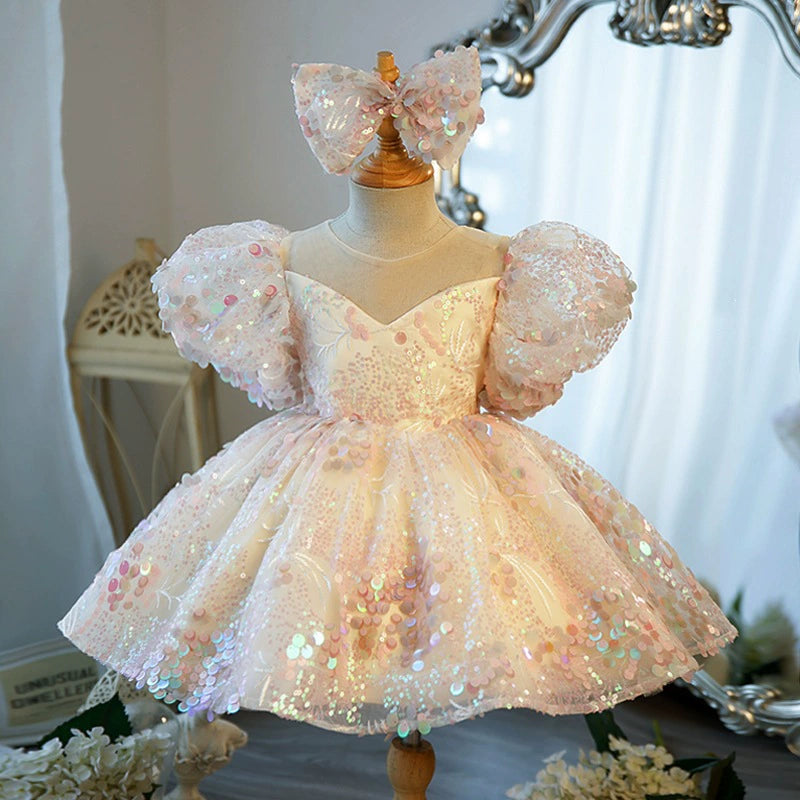 Vestido Infantil Lantejoulas