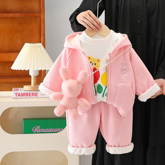 Conjunto Infantil Feminino Ursinho 3 Peças