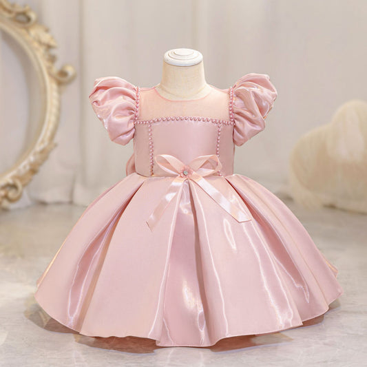 Vestido De Festa Pérolas e Lacinho