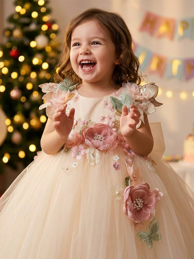 Vestido Infantil de Festa Flores