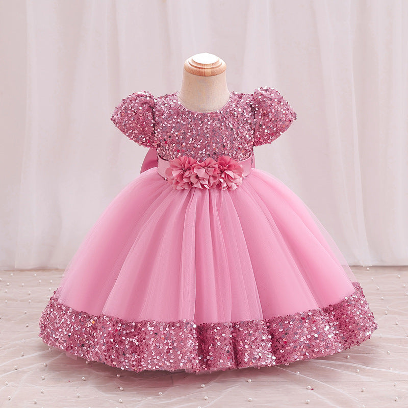 Vestido Infantil Brilhante Flores