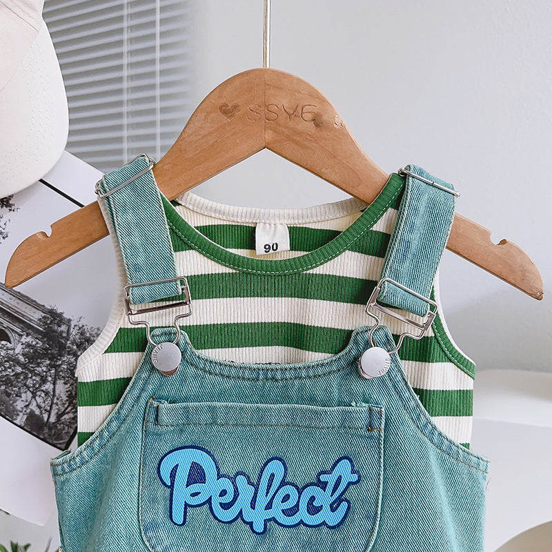 Conjunto Infantil Jeans e Lístras 3 Peças
