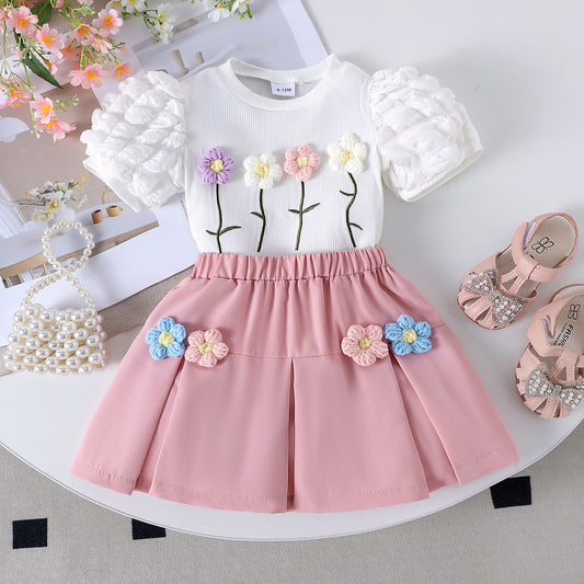 Conjunto Infantil Feminino Verão Florzinhas