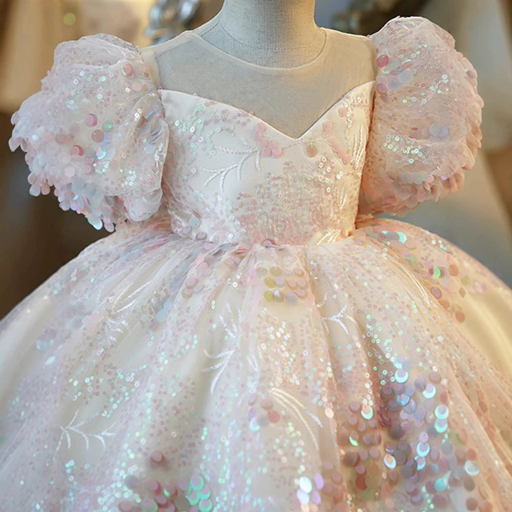 Vestido Infantil Lantejoulas