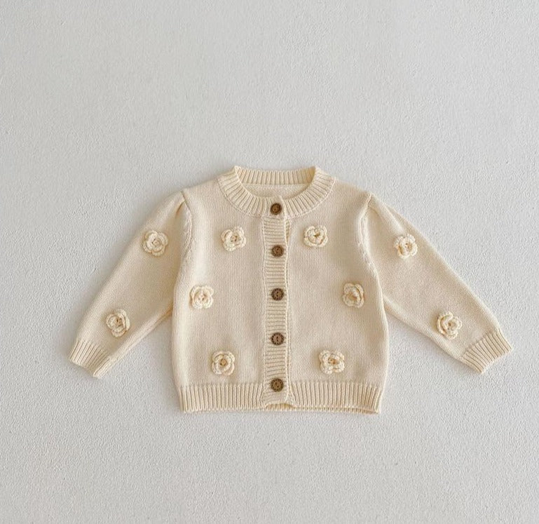 Casaco Infantil Feminino Botões Florzinhas