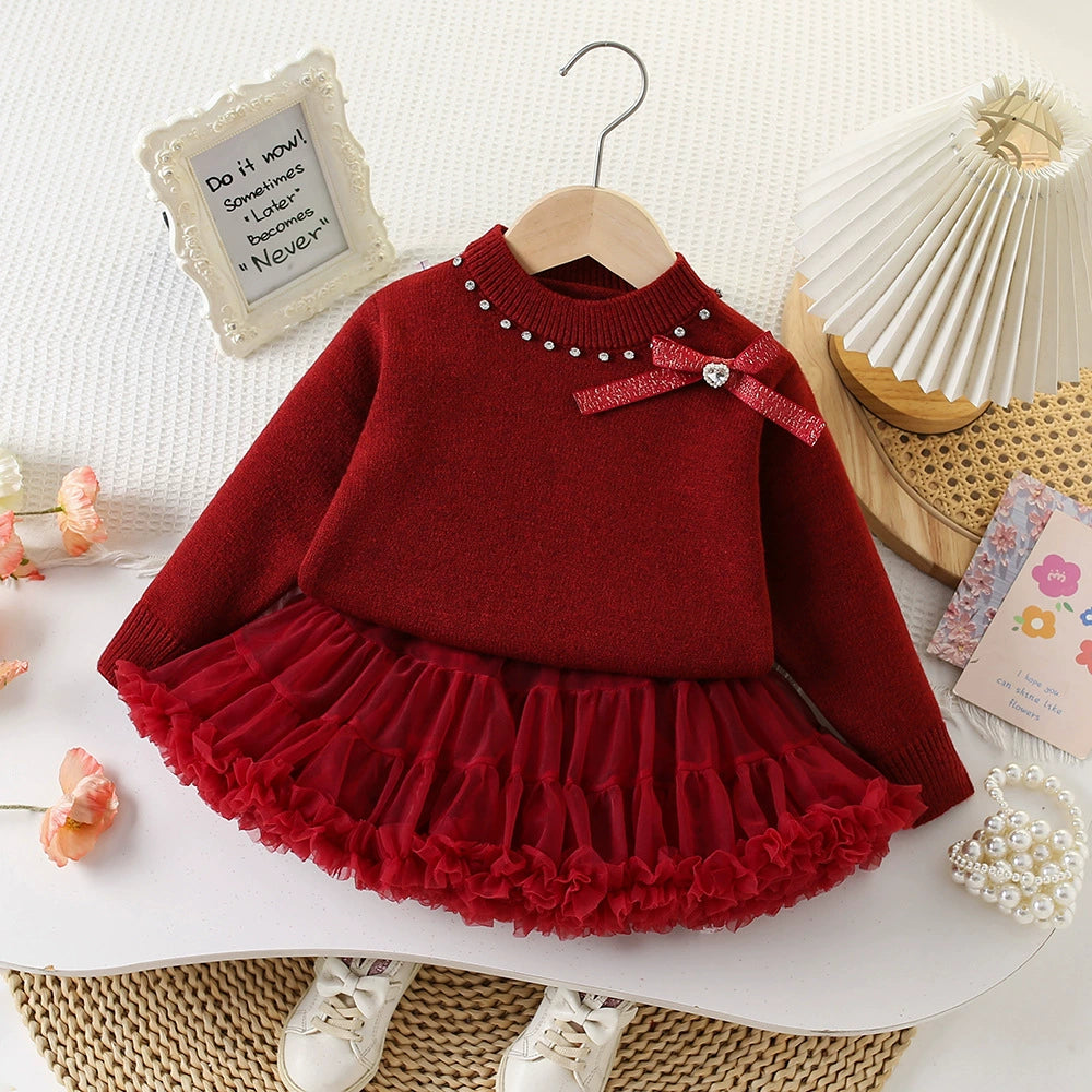 Conjunto Infantil Inverno Laço Brilhante
