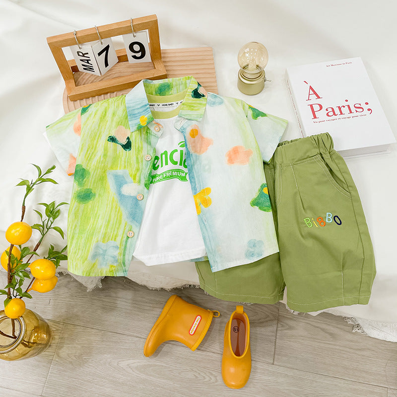 Conjunto Infantil Masculino  3 Peças Verão