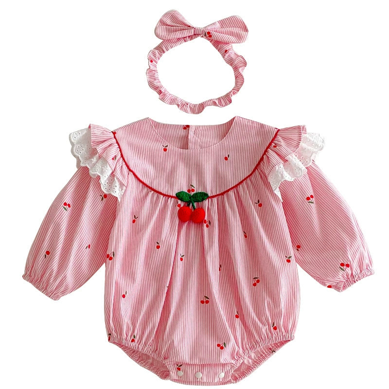 Body Infantil Rosa Cerejinhas