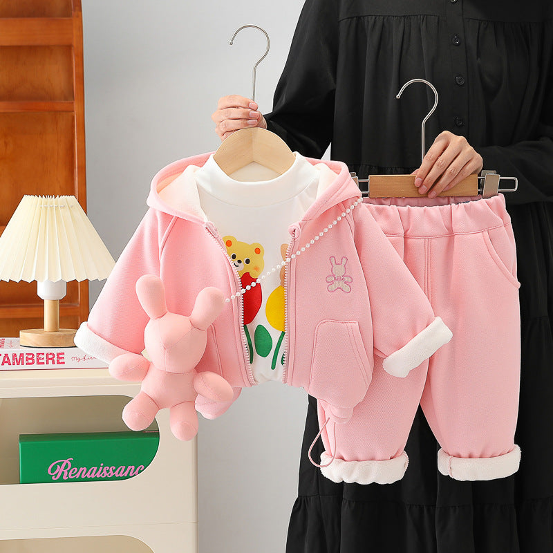 Conjunto Infantil Feminino Ursinho 3 Peças