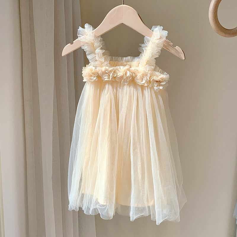 Vestido Infantil Tule Florzinhas