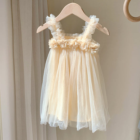 Vestido Infantil Tule Florzinhas