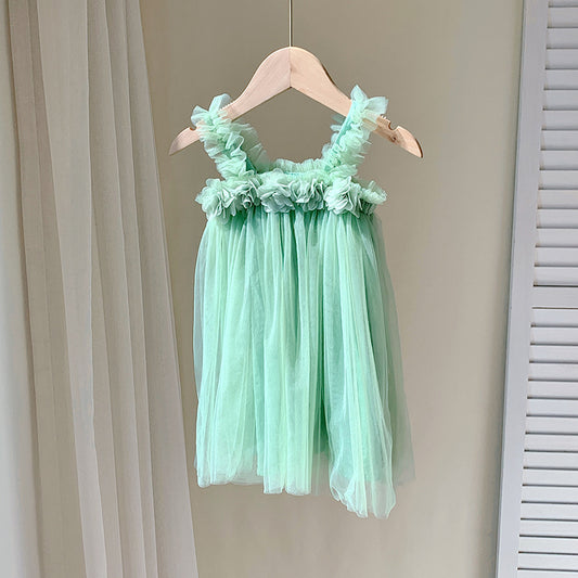 Vestido Infantil Tule Florzinhas