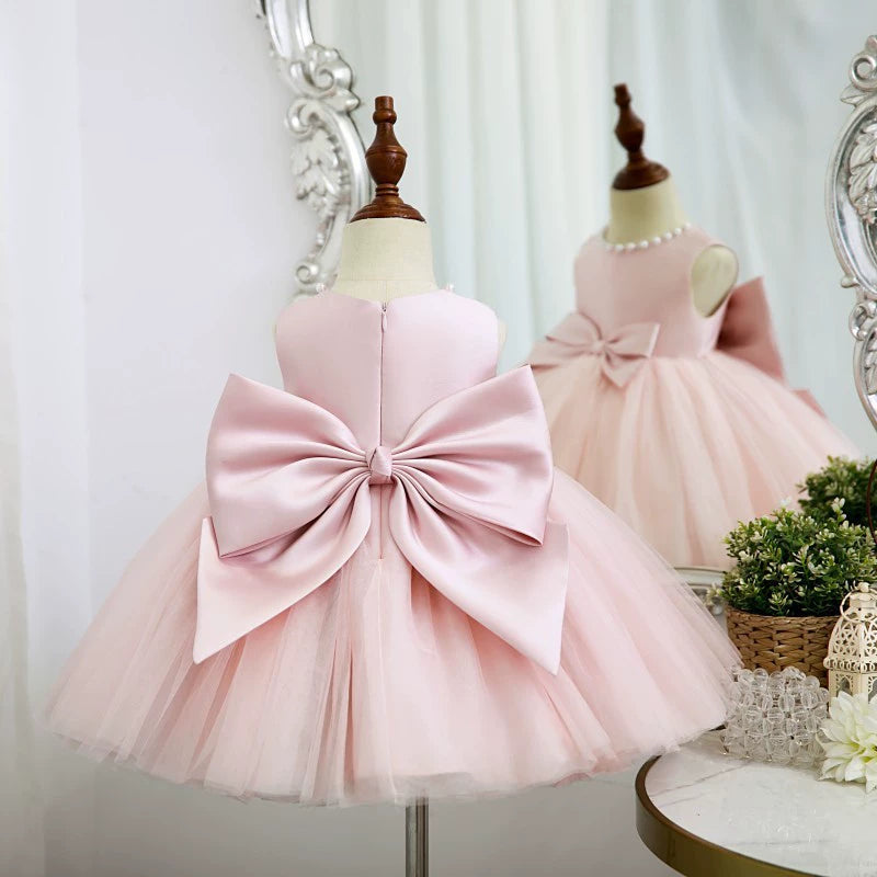 Vestido Infantil De Festa Lacinho e Pérolas