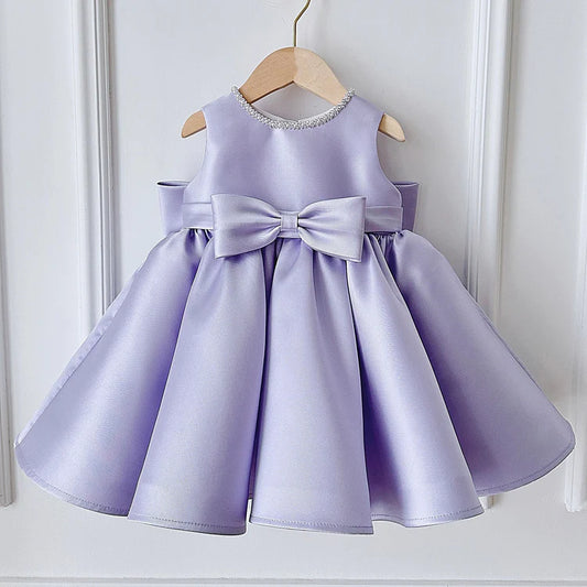 Vestido De Festa Infantil Roxo Lacinho