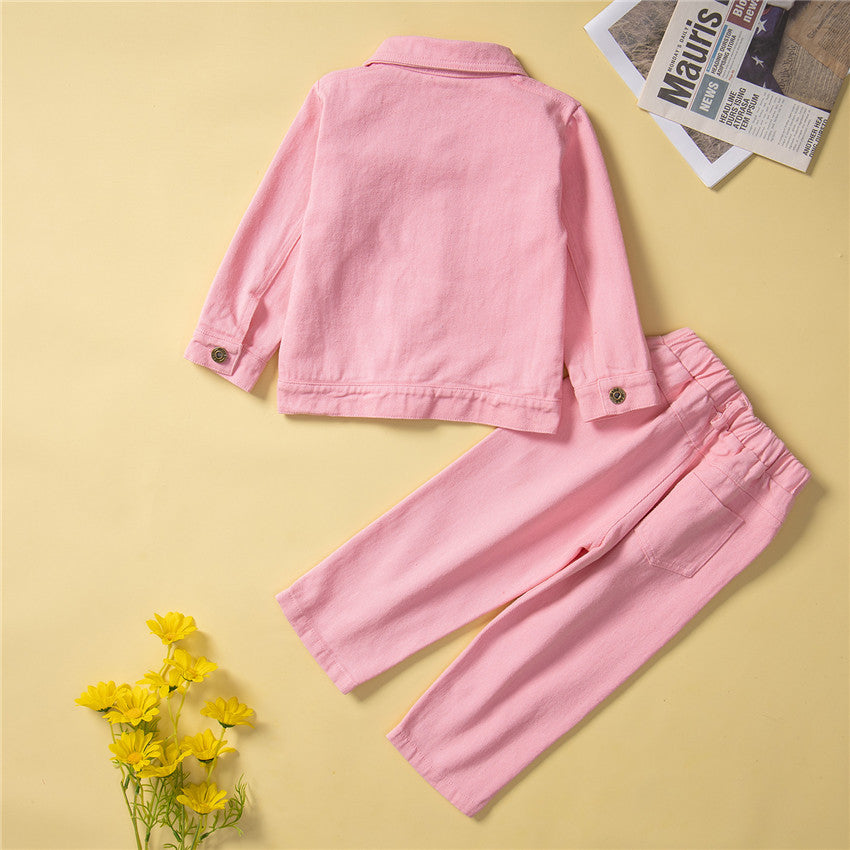 Conjunto Infantil Feminino Botões Bolsinhos