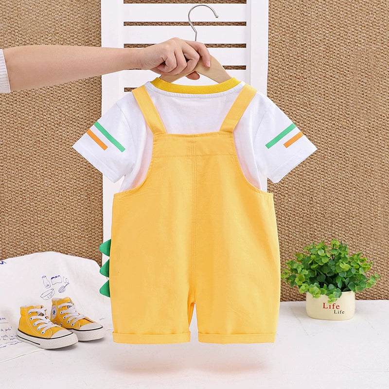 Conjunto Infantil Jardineira Dinossauro