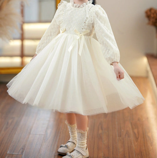 Vestido Infantil Flores e Lacinho