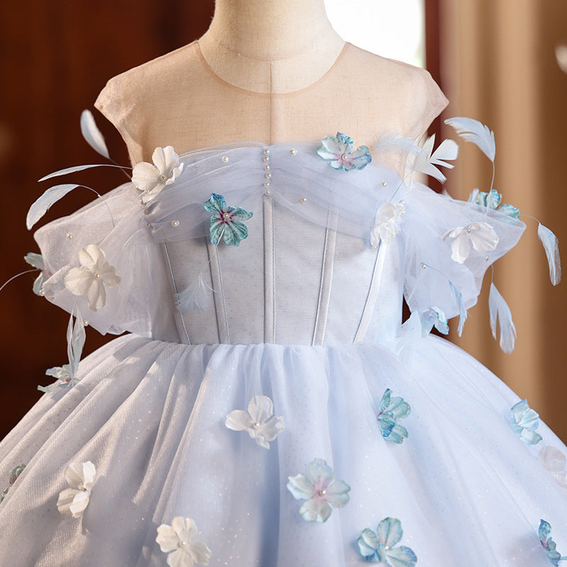 Vestido Infantil Azul Borboletinhas