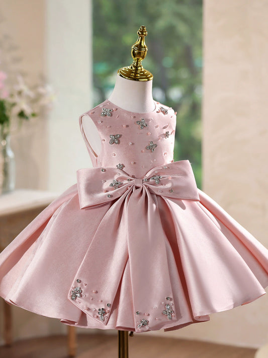 Vestido de Festa de Cetim Lacinho e Pedras