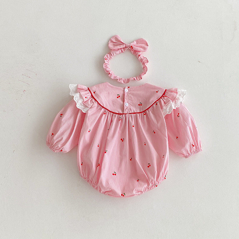 Body Infantil Rosa Cerejinhas