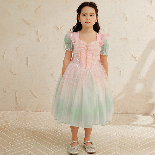 Vestido De Festa Infantil Rosa Sereia