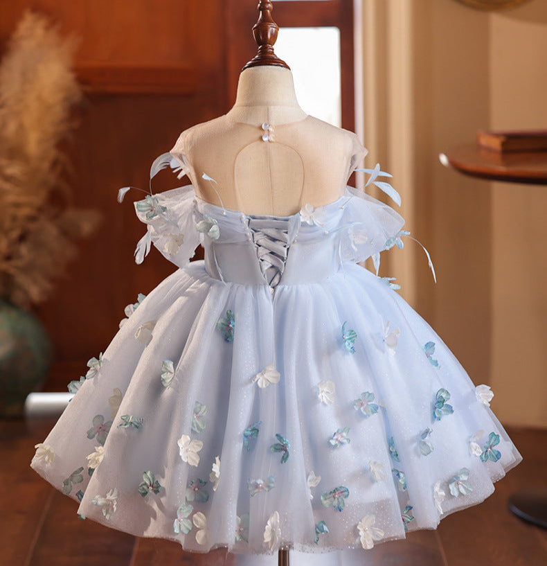 Vestido Infantil Azul Borboletinhas