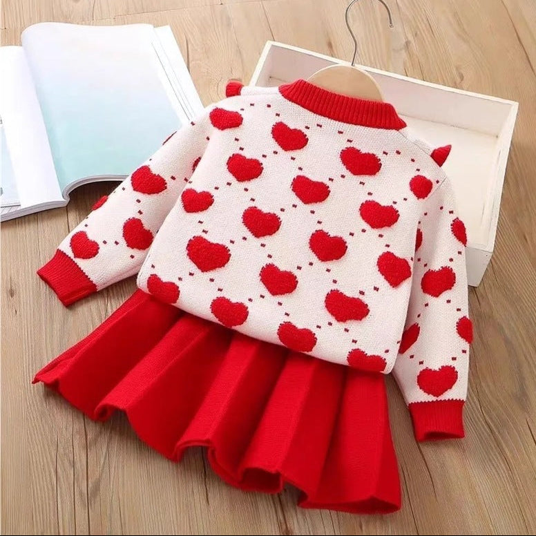 Conjunto Infantil Feminino Inverno Coraçõeszinhos