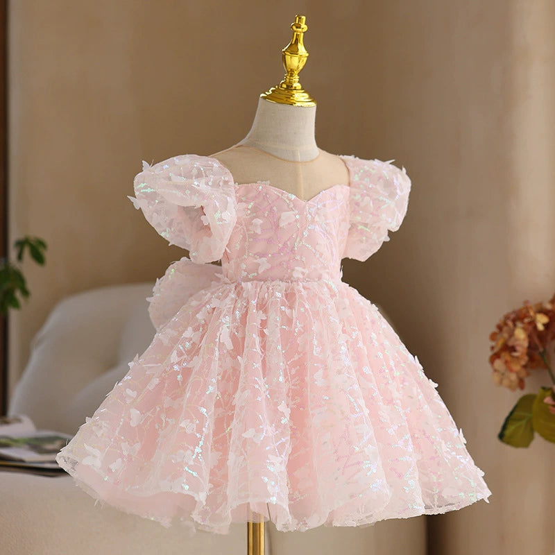 Vestido de Festa Borboletinhas e Lantejoulas