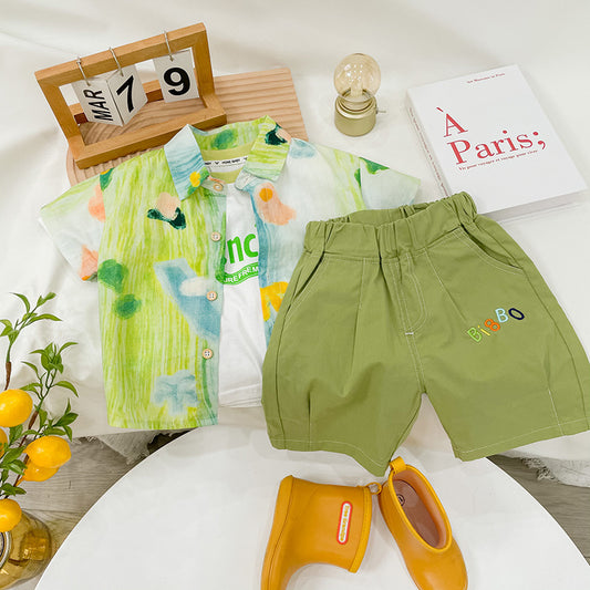 Conjunto Infantil Masculino  3 Peças Verão