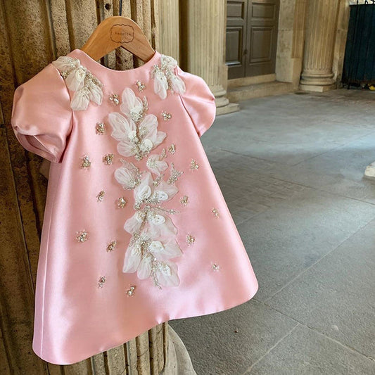 Vestido Infantil Flores Brilhante
