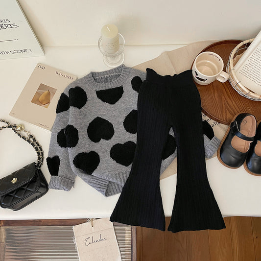 Conjunto Infantil Feminino Inverno Corações